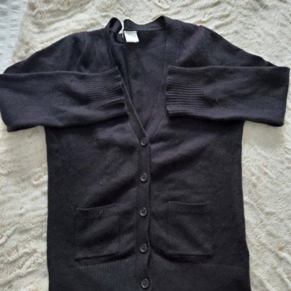 SIBLINGS- Girls Super Soft Black Cardigan with double pockets- M- rare - Picture 4 of 4